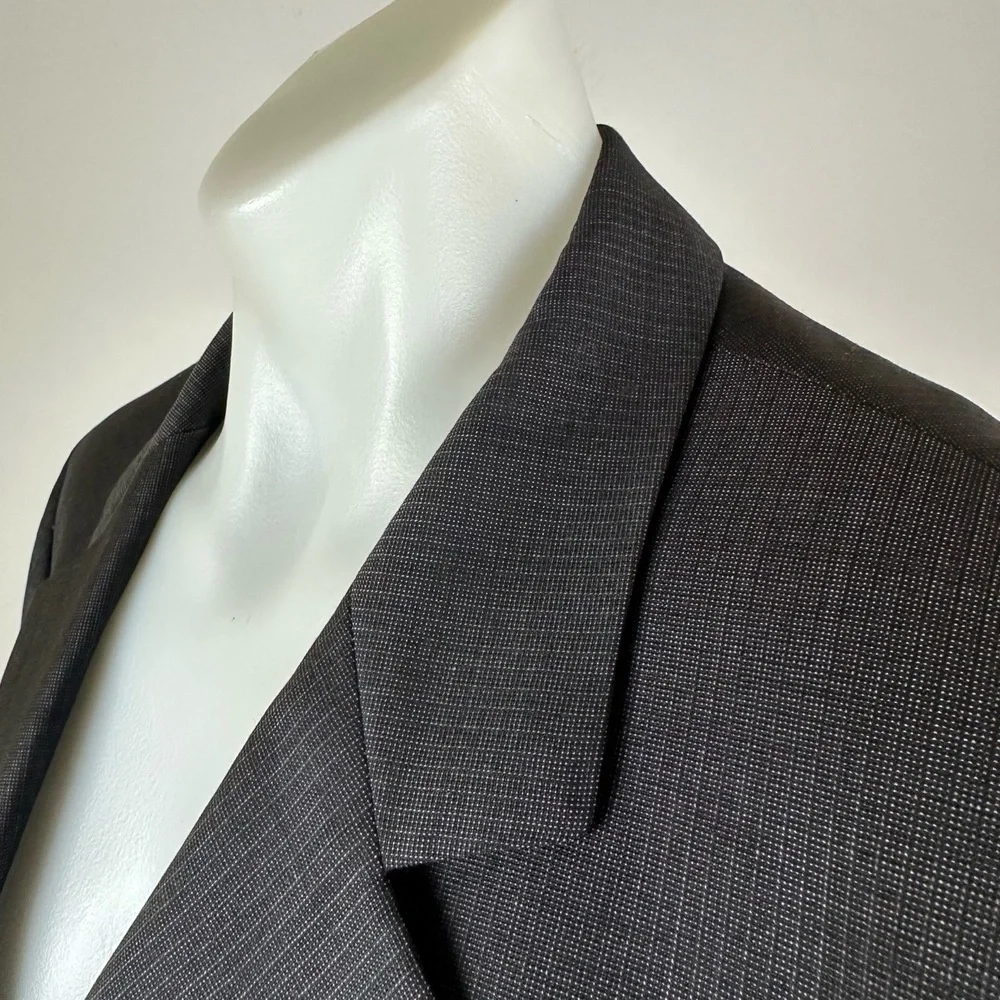 Hugo Boss Dark Grey Notched Lapel Mens Blazer Size US 44